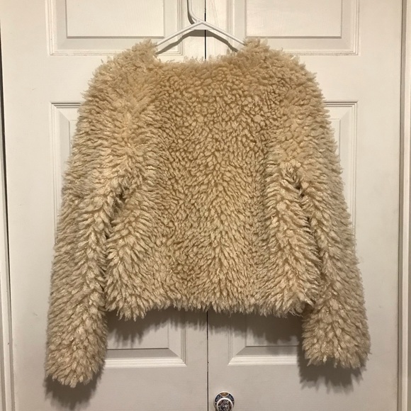 Forever 21 Cream Fuzzy Jacket - Picture 2 of 7